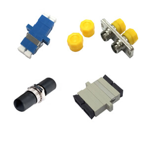 Various types of fiber optic adapters