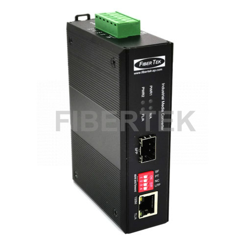 Industrial Fast Ethernet Converter with 1 SFP slot and 1 RJ45 port