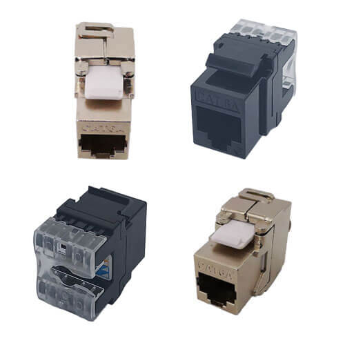 Various views of Ethernet Keystone Jacks