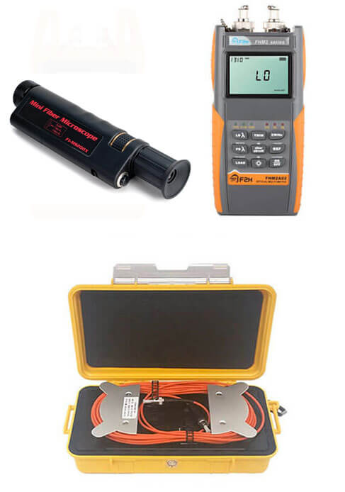 Group of fiber optic testers include microscope