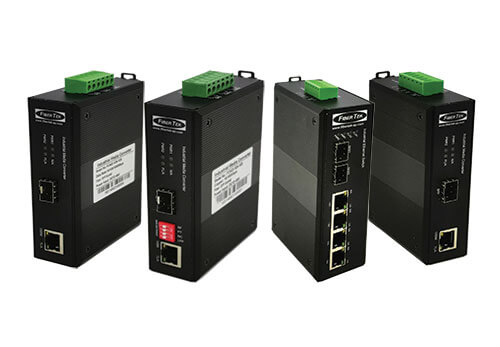 A group picture of industrial Ethernet to Fiber Converters