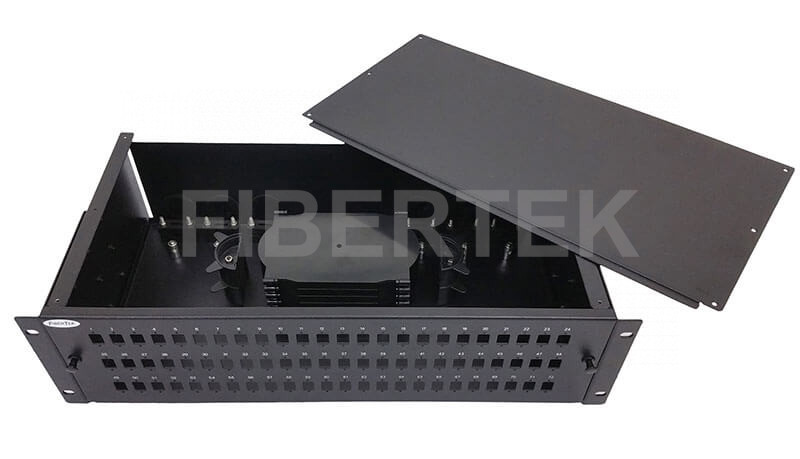 FPP372 Series Rack Mount Fiber Patch Panel with top cover removed