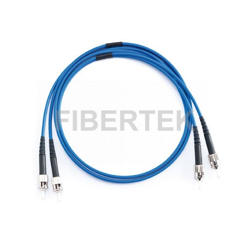 Armoured Fiber Optic Cord with ST to FC connectors